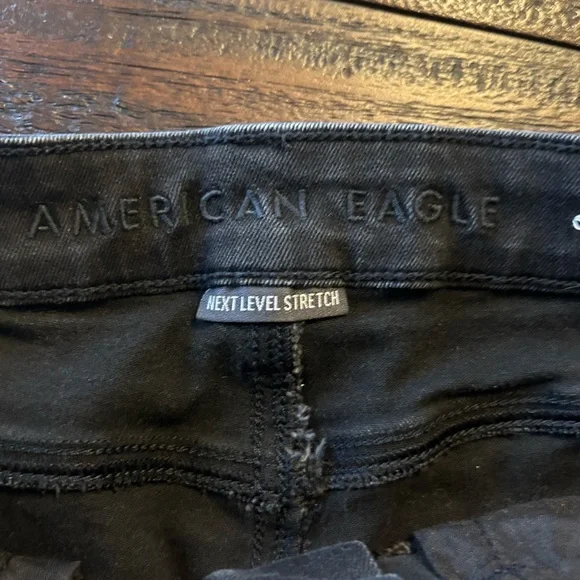 American Eagle Outfitters Next Level Stretch Rise Shorties- Denim Shorts - Picture 7 of 9